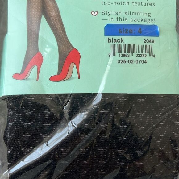 NWT Assets shaping tights texture wishbone size 4 Black - Picture 3 of 5